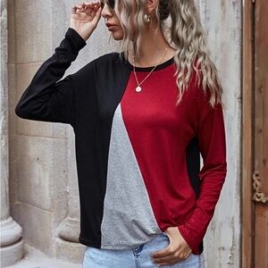 SHEIN Color Block Drop Shoulder Tee - Size Medium